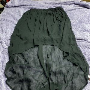 Layered high low black skirt